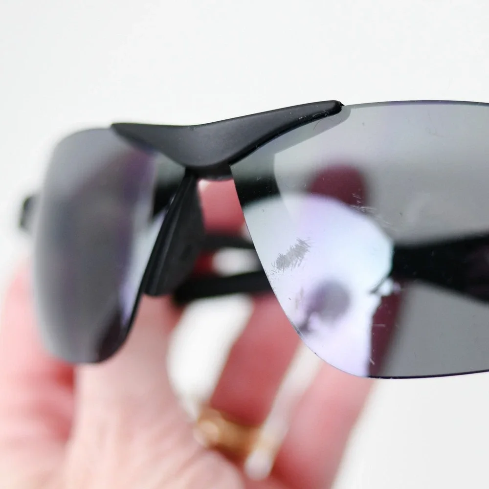 Tifosi Sport Wrap Sunglasses 7470 Matte Black Frames‎ Replacement RX Ready Flaws